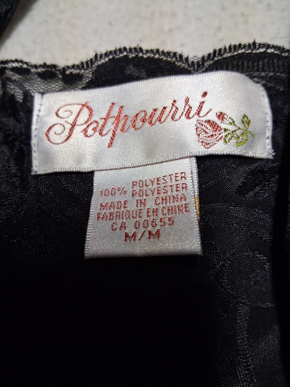 Black Satin Lace-Trim Camisole Slip - Picture 4 of 5